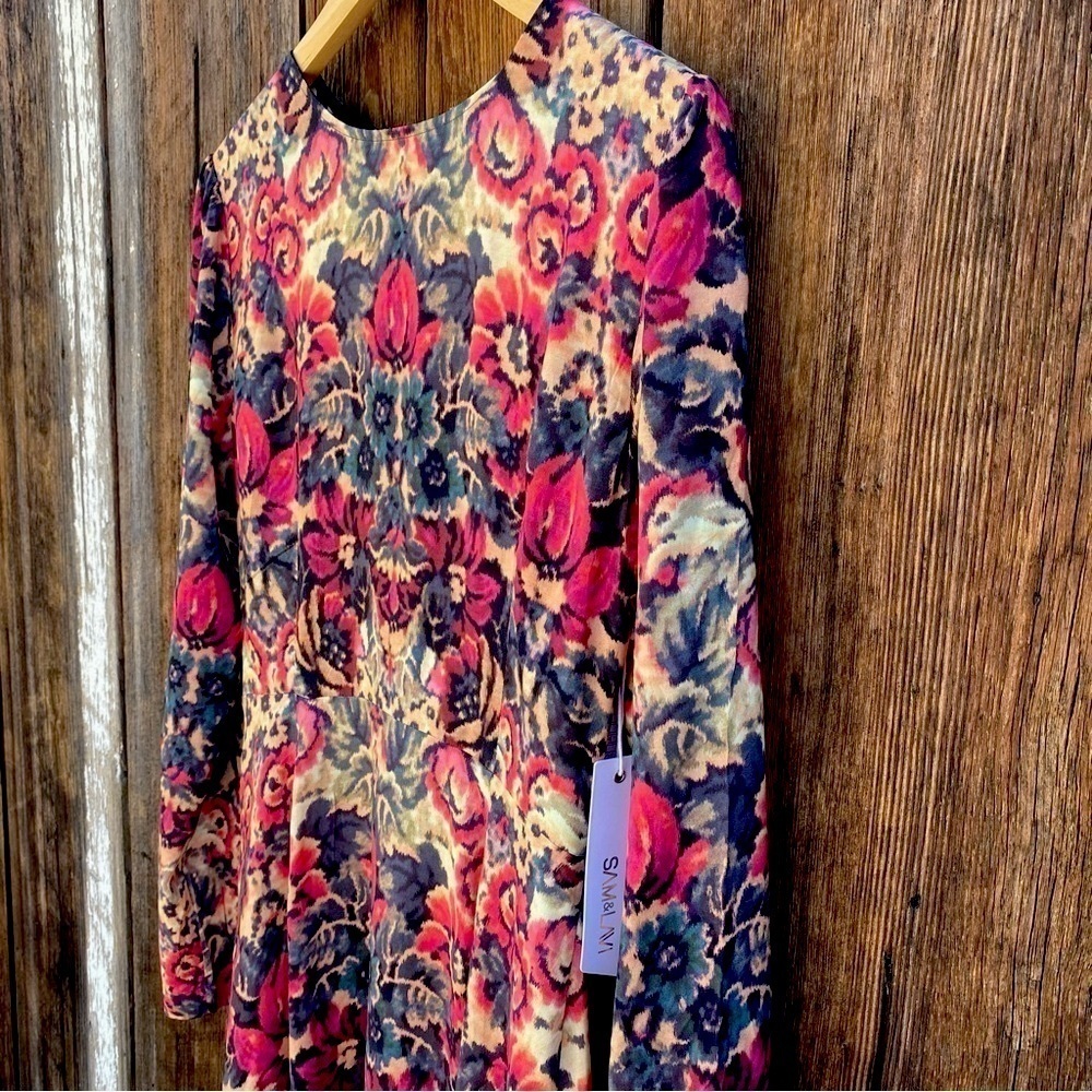 Sam & Lavi by Anthropologie 100% Rayon long sleeve lightweight dress Size M NWT - Picture 7 of 13